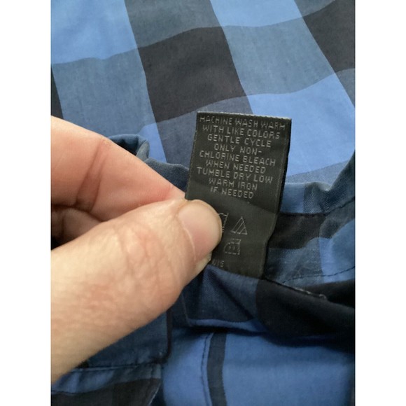 Spring + Mercer Men's Blue & Black Plaid Roll Tab Long Sleeve Casual Shirt Small - Picture 11 of 11